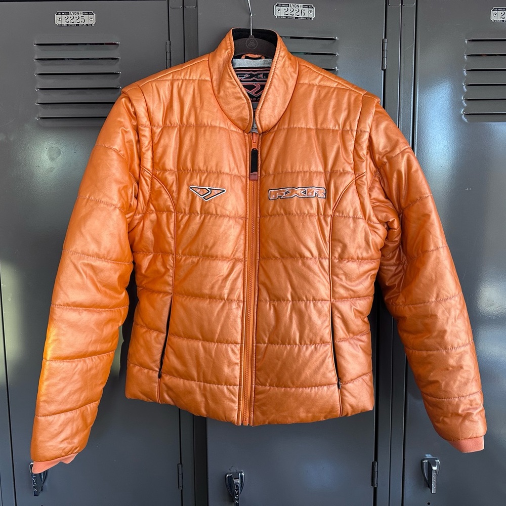 Unique Metallic FXR Glam Girl jacket and vest in Orange